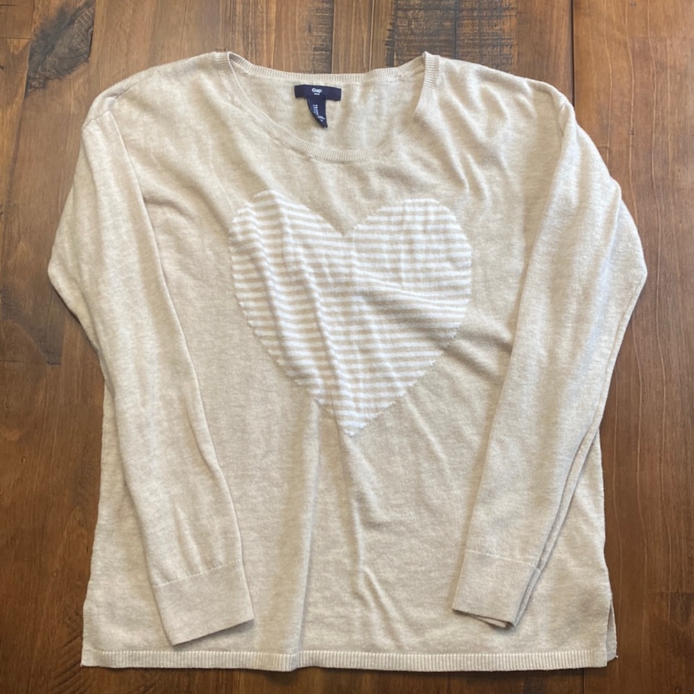 Gap beige heart sweater.